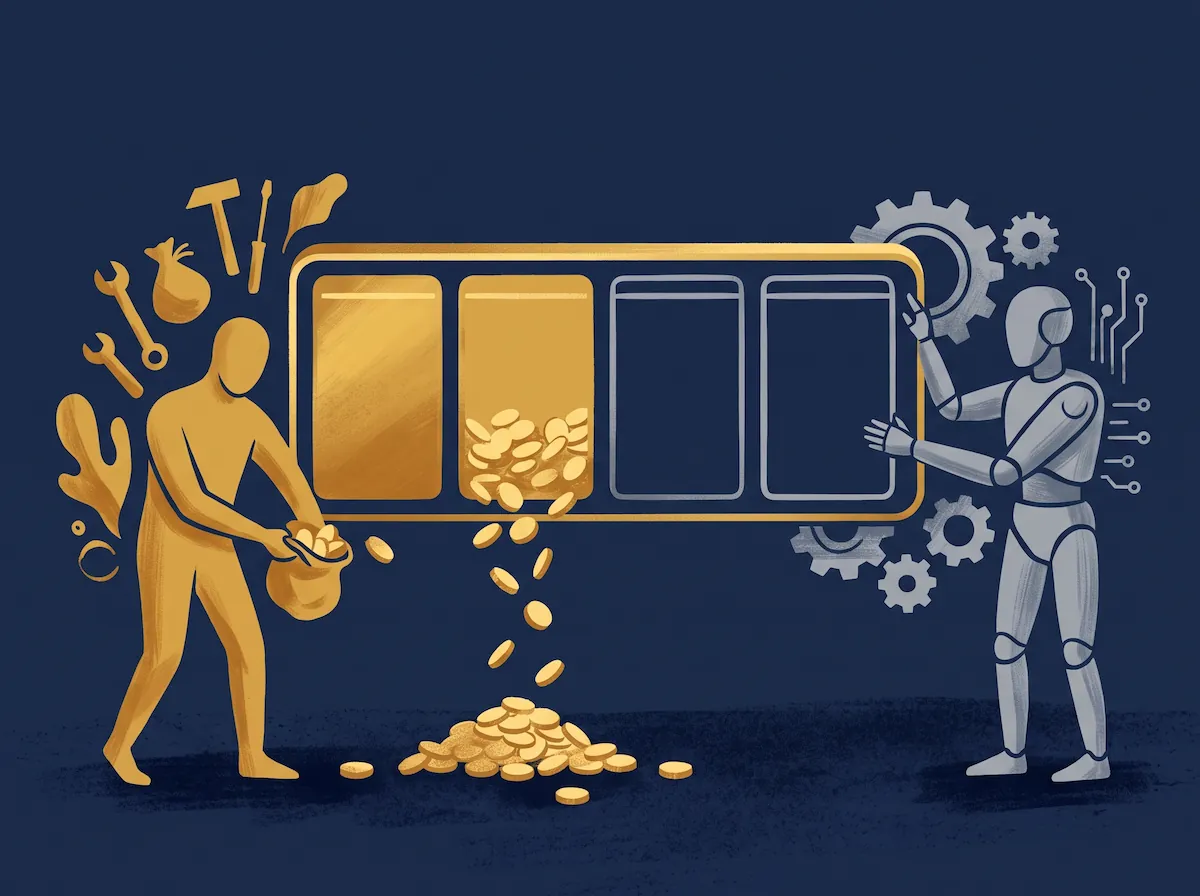 Each stage pays before the next begins — that's the whole design.