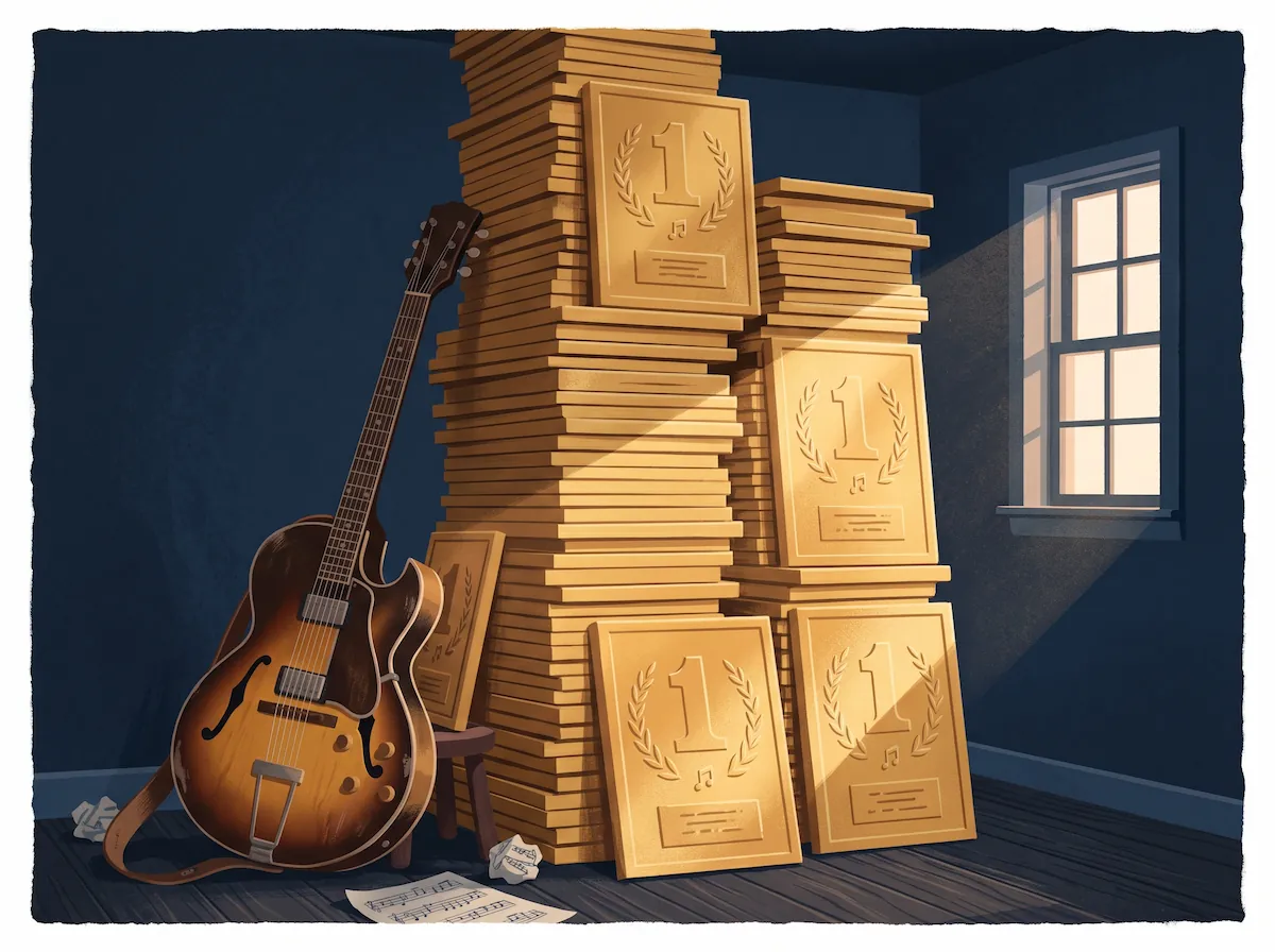 The guitarist's road to 240 number ones ran through one chance meeting and thirty years of work.