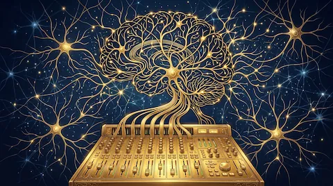 The console and the listener. She's the one who learned both.